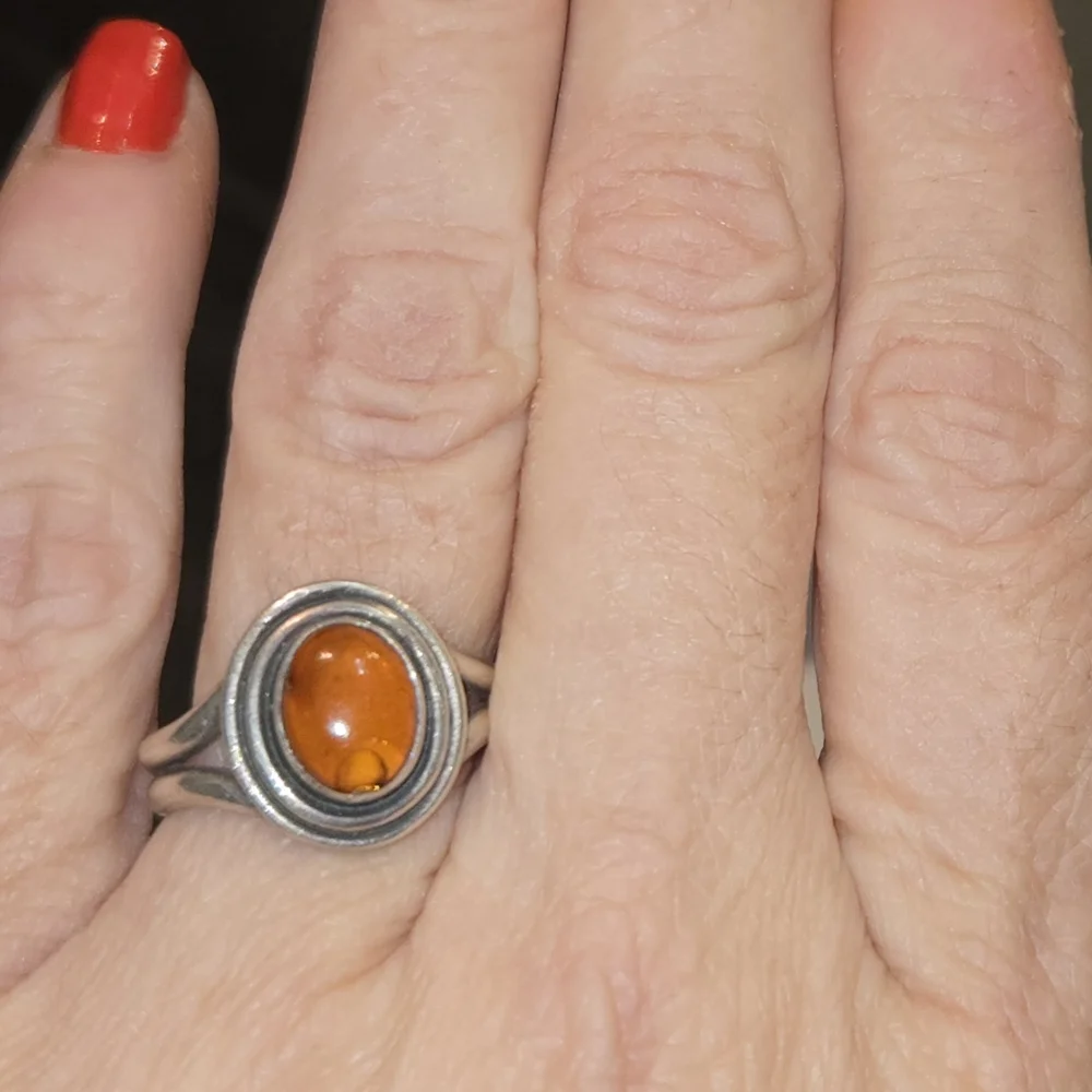 Vintage Sterling Silver Carnelian Ring Size 7